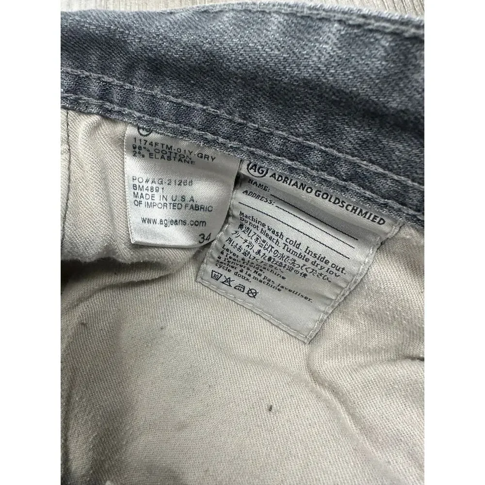 AG Adriano Goldschmied Graduate Tailored Leg Jeans Gray — Size 34